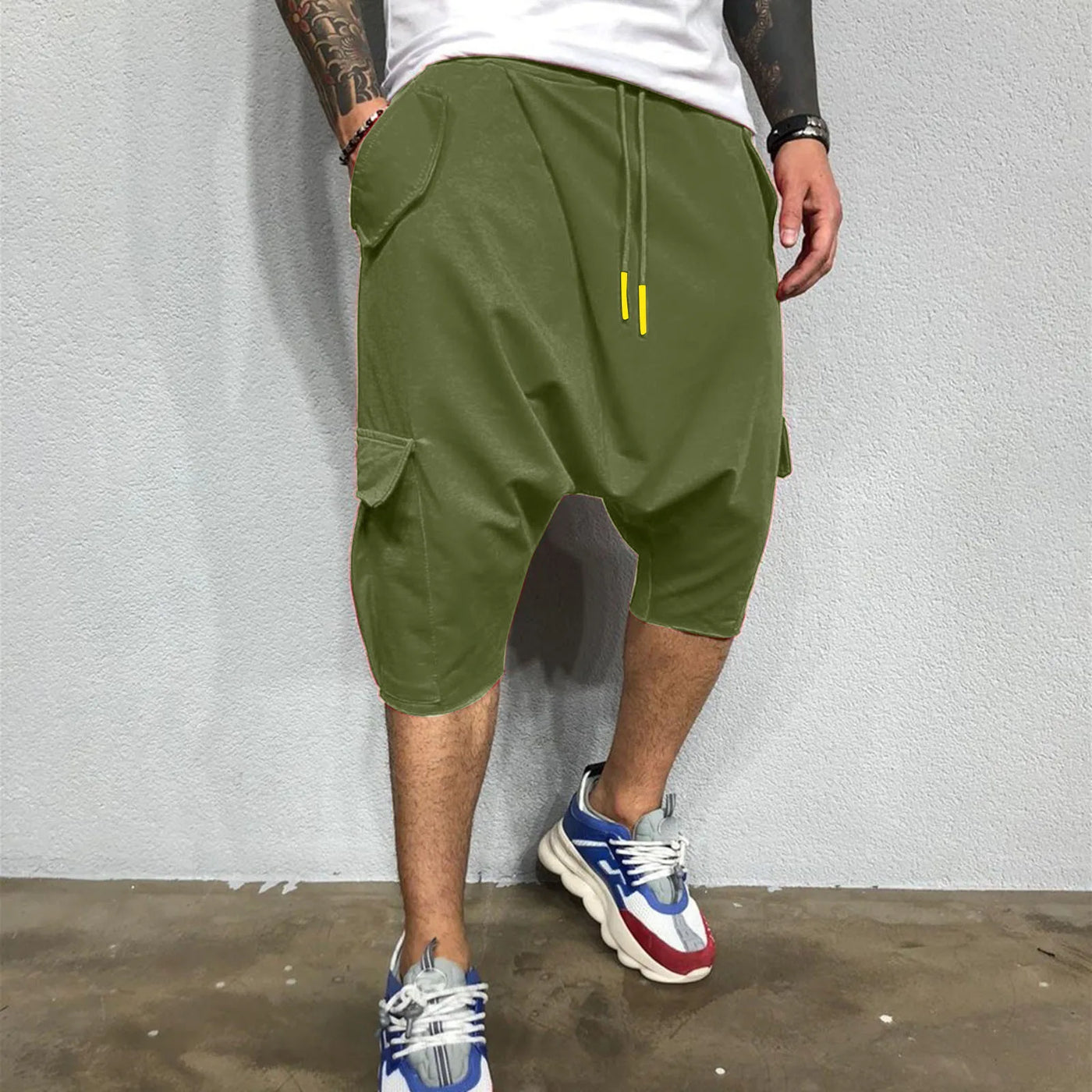 Men's Hip Hop Casual Cropped Sweatpants