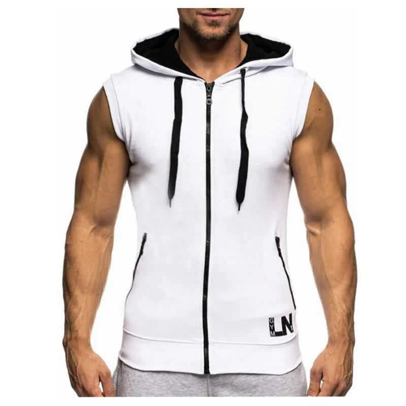 BeckyWalk Men's Casual Hooded Tank Top