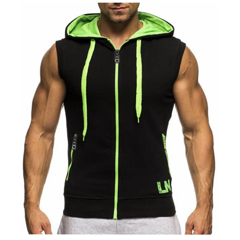 BeckyWalk Men's Casual Hooded Tank Top