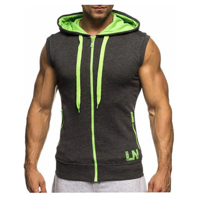 BeckyWalk Men's Casual Hooded Tank Top