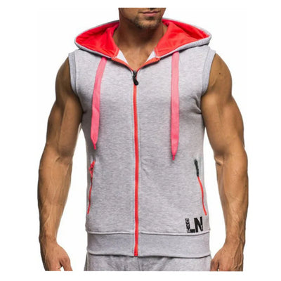 BeckyWalk Men's Casual Hooded Tank Top