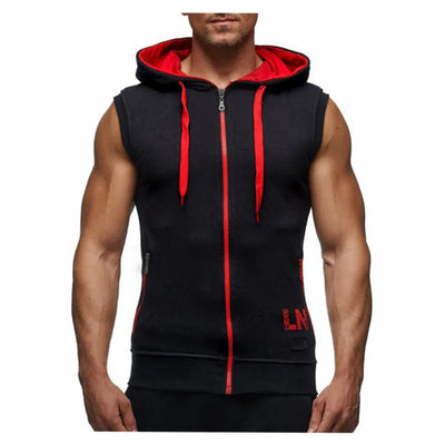 BeckyWalk Men's Casual Hooded Tank Top