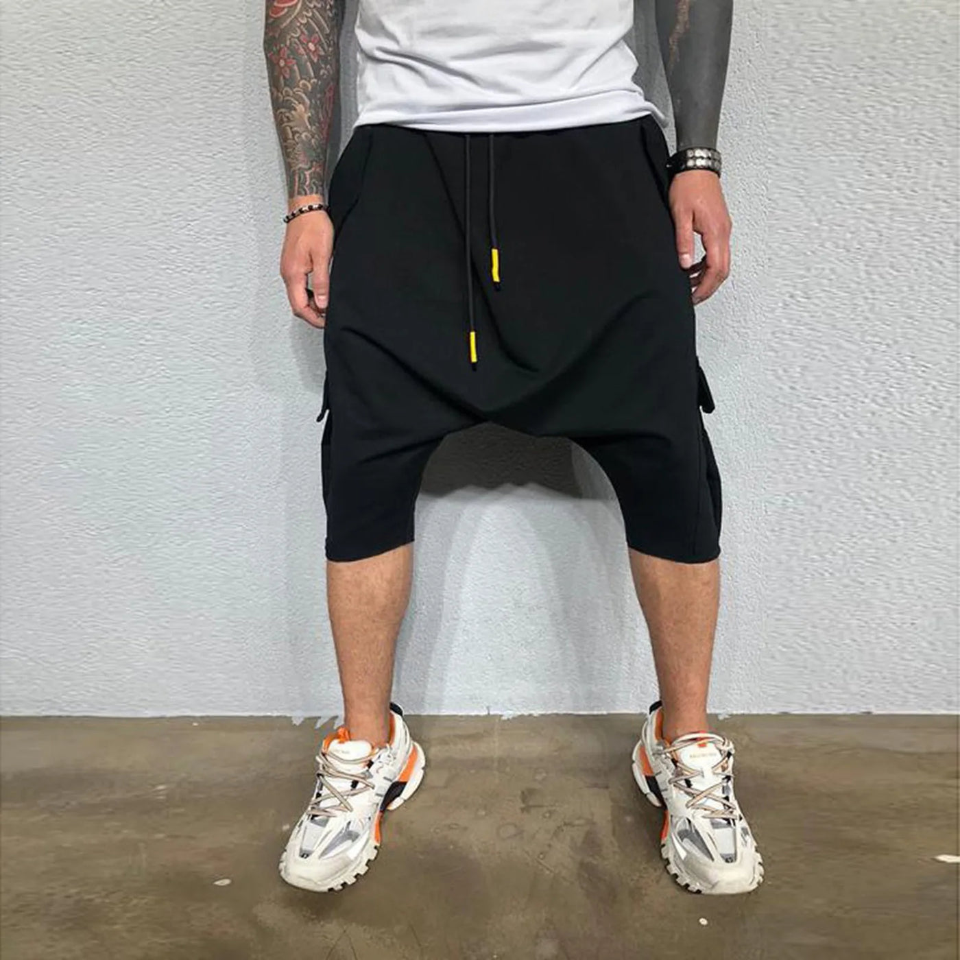 Men's Hip Hop Casual Cropped Sweatpants