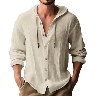 BUTZ Men's Hooded Cotton - Linen Cardigan Shirt - Trendex Fashion#49751907205384|49751907238152|49751907795208|49751907827976|49751907860744|49751907893512